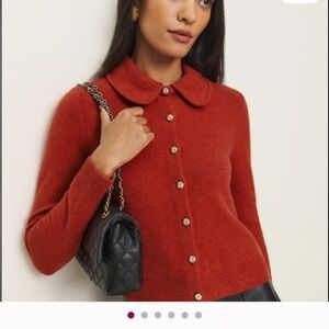 ISO Reformation Nyla wool Cardigan in sun-dried tomato